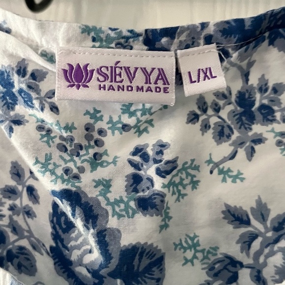 Sevya Handmade Blue Floral Dress - Picture 6 of 8